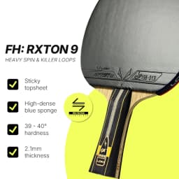 LOKI Professional Table Tennis Racket Basalt Carbon Blade with LOKI Prenium Rubber Pre-made Ping Pong Racket Paddle with Case