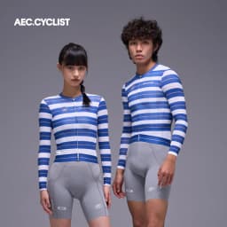 AEC.CYCLIST Striped Design Long Sleeve Women Men Cycling Jersey New Spring Slim MTB Clothing Hight Elastic Road Cycling Tops