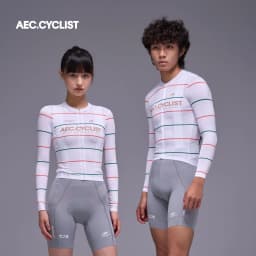 AEC.CYCLIST Striped Design Long Sleeve Women Men Cycling Jersey New Spring Slim MTB Clothing Hight Elastic Road Cycling Tops