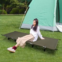 Ultralight Foldable Camping Cot Army Green Load-baring 150kg/331 Lbs with Carrying Bag for Picnics,trekking, Hunting, Road Trips