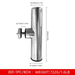 ShareShark Stainless Steel Fishing Rod Holder with 360-Degree Adjustable Handle Suitable for Sea Fishing from Boats