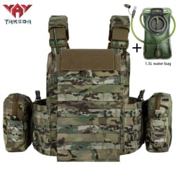 YAKEDA multifunctional portable hunting vest with 1.5L water bag and built-in water bag compartment at the back