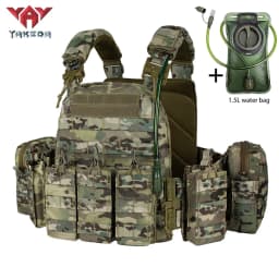 YAKEDA multifunctional portable hunting vest with 1.5L water bag and built-in water bag compartment at the back