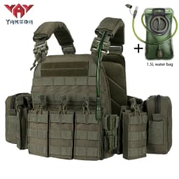 YAKEDA multifunctional portable hunting vest with 1.5L water bag and built-in water bag compartment at the back