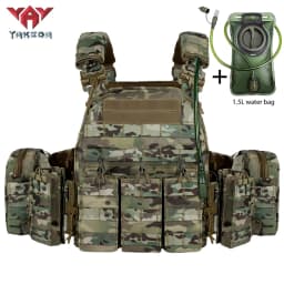 YAKEDA multifunctional portable hunting vest with 1.5L water bag and built-in water bag compartment at the back