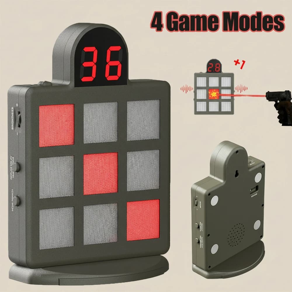 Dry Fire Laser Training Target Electronic Counting Laser Target with Sound Feedback 4 Modes for Dry Fire Shooting Training