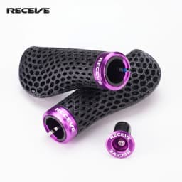 RECEVE Folding Bike Grips 3D Printing Bicycle Handles Grips BMX Cuffs Ergonomics With Aluminum Alloy Handlebar Cap For Brompton