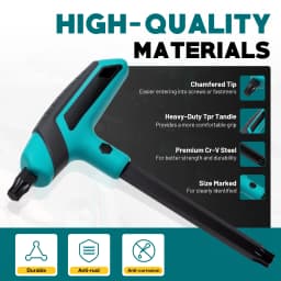 9PCS T-Handle Torx Wrench Set T10-T50 Two-Tip Design Torx Star Wrench DIY & Auto Bike Repair Tool with Storage Rack
