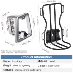 Metal Front Rack for Brompton Bike Bag Front Lightweight Shelf Luggage Rack Bicycle Accessories