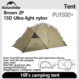 Naturehike 2026 New Ultralight Mountain SOLO Single Tent Outdoor X-Frame Breathable Window Mesh Camping Tent Camping Picnic Tent