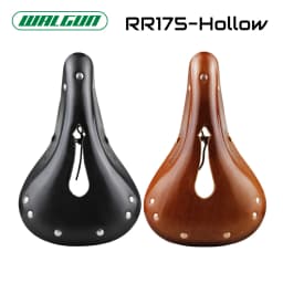 WALGUN Lconic Cut-Out Leather Bike Saddle Retro Vintage Cowhide Old Style Hollow Bicycle Saddle for Man Wome Cycling in The City