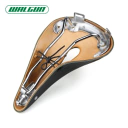 WALGUN Lconic Cut-Out Leather Bike Saddle Retro Vintage Cowhide Old Style Hollow Bicycle Saddle for Man Wome Cycling in The City
