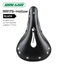 WALGUN Lconic Cut-Out Leather Bike Saddle Retro Vintage Cowhide Old Style Hollow Bicycle Saddle for Man Wome Cycling in The City