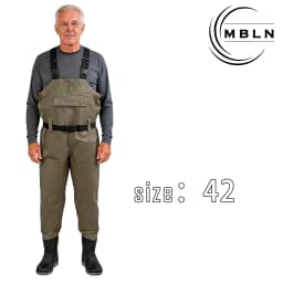 MBLN PVC Fishing Waders with Boots, 170T Nylon/Taslan Waterproof Waders, 15000mm Water Pressure, Anti-Slip PVC Boots