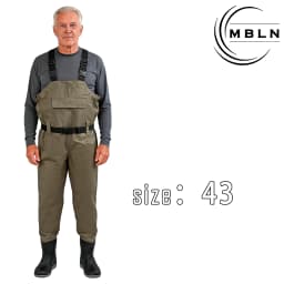 MBLN PVC Fishing Waders with Boots, 170T Nylon/Taslan Waterproof Waders, 15000mm Water Pressure, Anti-Slip PVC Boots