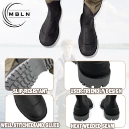 MBLN PVC Fishing Waders with Boots, 170T Nylon/Taslan Waterproof Waders, 15000mm Water Pressure, Anti-Slip PVC Boots