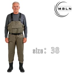 MBLN PVC Fishing Waders with Boots, 170T Nylon/Taslan Waterproof Waders, 15000mm Water Pressure, Anti-Slip PVC Boots