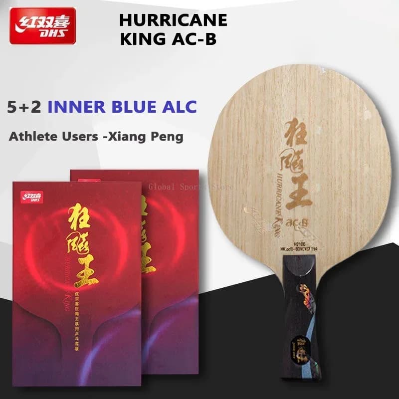 Original 100% DHS Hurricane King ACB Table Tennis Blade 5+2 Blue AC Innerforce Professional Ping Pong Blade Carbon DHS Blade