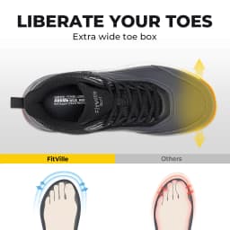 FitVille Wide Men's Golf Shoes Waterproof Athletic Causal Sneaker Professional No-Slip Spikeless Golf Shoes for Men Arch Support