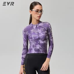 EVR Women's Cycling Jersey Long Sleeve High Stretch Cycling Shirt Breathable Sweat-Absorbent Road Cycling Top Cycling Jersey