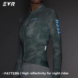 EVR Women's Cycling Jersey Long Sleeve High Stretch Cycling Shirt Breathable Sweat-Absorbent Road Cycling Top Cycling Jersey