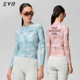 EVR Women's Cycling Jersey Long Sleeve High Stretch Cycling Shirt Breathable Sweat-Absorbent Road Cycling Top Cycling Jersey