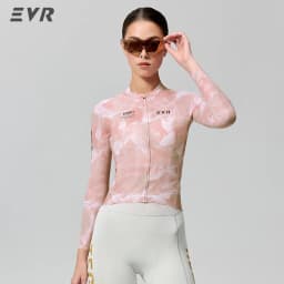 EVR Women's Cycling Jersey Long Sleeve High Stretch Cycling Shirt Breathable Sweat-Absorbent Road Cycling Top Cycling Jersey
