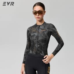 EVR Women's Cycling Jersey Long Sleeve High Stretch Cycling Shirt Breathable Sweat-Absorbent Road Cycling Top Cycling Jersey