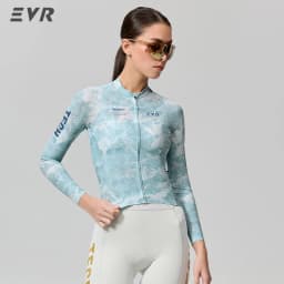 EVR Women's Cycling Jersey Long Sleeve High Stretch Cycling Shirt Breathable Sweat-Absorbent Road Cycling Top Cycling Jersey