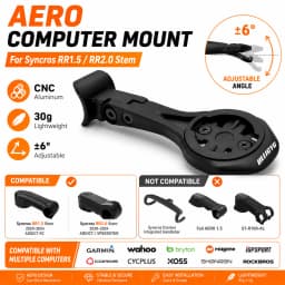 Aero Computer Mount for Syncros RR1.5 RR2.0 Stem Garmin Edge 1050 1040 840 Wahoo ROAM BOLT Bryton Magene Bike GPS Mount
