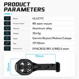 Aero Computer Mount for Syncros RR1.5 RR2.0 Stem Garmin Edge 1050 1040 840 Wahoo ROAM BOLT Bryton Magene Bike GPS Mount