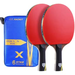 2PCS Original HUIESON 6 Star Carbon Table Tennis Racket Super Powerful Ping Pong Bat Professional Table Tennis Paddle