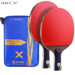 2PCS Original HUIESON 6 Star Carbon Table Tennis Racket Super Powerful Ping Pong Bat Professional Table Tennis Paddle