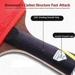2PCS Original HUIESON 6 Star Carbon Table Tennis Racket Super Powerful Ping Pong Bat Professional Table Tennis Paddle