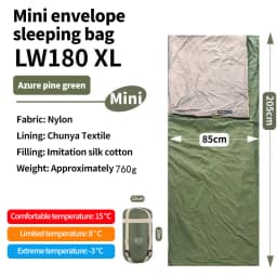 Ultralight Outdoor Camping Compact Adult Sleeping Bag Travel Washable Down Cotton Insulation Dirt-Resistant Portable Waterproof