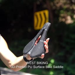 WEST BIKING 3D Printed Bike Saddle T700 Carbon Fiber Titanium Alloy Cr-Mo Seat Bow Comfort Cushion for Road Bike 145/150mm