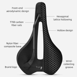 WEST BIKING 3D Printed Bike Saddle T700 Carbon Fiber Titanium Alloy Cr-Mo Seat Bow Comfort Cushion for Road Bike 145/150mm