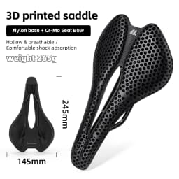 WEST BIKING 3D Printed Bike Saddle T700 Carbon Fiber Titanium Alloy Cr-Mo Seat Bow Comfort Cushion for Road Bike 145/150mm