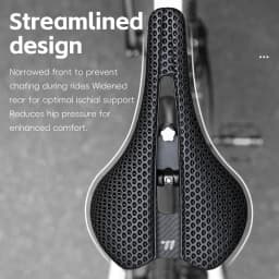 WEST BIKING 3D Printed Bike Saddle T700 Carbon Fiber Titanium Alloy Cr-Mo Seat Bow Comfort Cushion for Road Bike 145/150mm