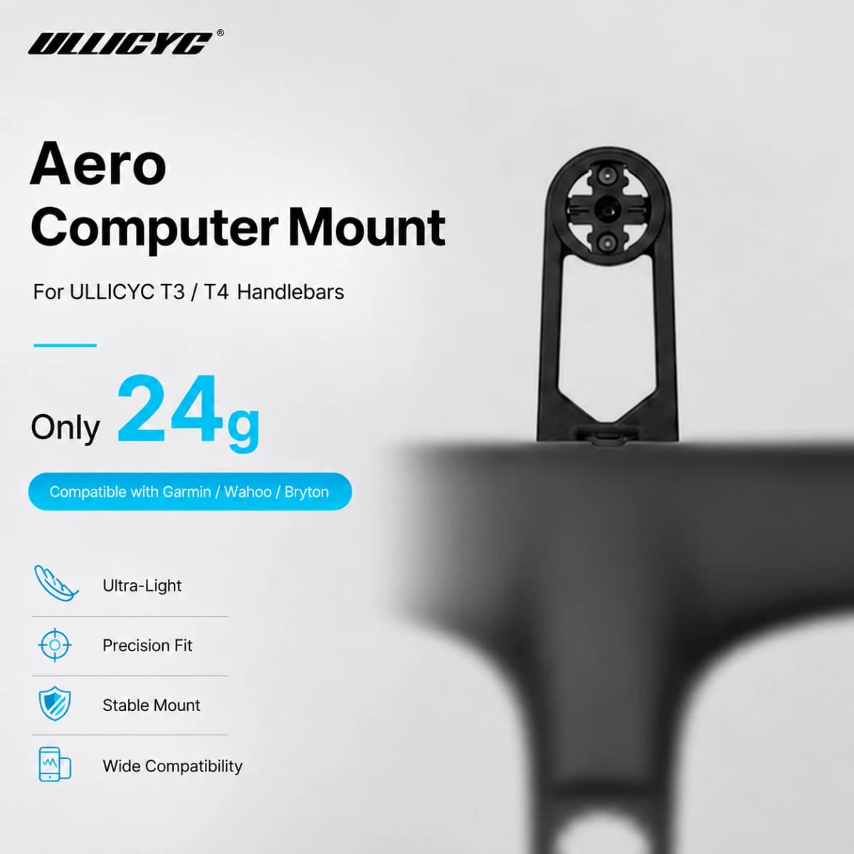 ULLICYC For T3/T4 FARSPORTS F1x F1s RPANTAHI Integrated Handlebar Plastic Aero Computer Mount For Garmin Bryton Wahoo GoPro