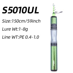 FISHINGFAN KUAISHA Super Short Telescopic Travel UL Carbon Portable Ultralight Solid Tip Fishing Rod