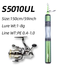 FISHINGFAN KUAISHA Super Short Telescopic Travel UL Carbon Portable Ultralight Solid Tip Fishing Rod