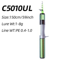 FISHINGFAN KUAISHA Super Short Telescopic Travel UL Carbon Portable Ultralight Solid Tip Fishing Rod
