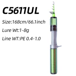 FISHINGFAN KUAISHA Super Short Telescopic Travel UL Carbon Portable Ultralight Solid Tip Fishing Rod