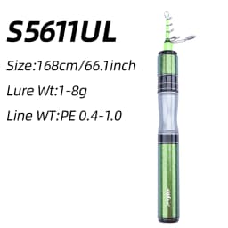 FISHINGFAN KUAISHA Super Short Telescopic Travel UL Carbon Portable Ultralight Solid Tip Fishing Rod