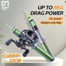 FISHINGFAN KUAISHA Super Short Telescopic Travel UL Carbon Portable Ultralight Solid Tip Fishing Rod