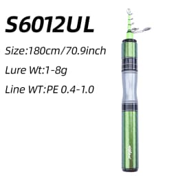 FISHINGFAN KUAISHA Super Short Telescopic Travel UL Carbon Portable Ultralight Solid Tip Fishing Rod