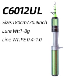 FISHINGFAN KUAISHA Super Short Telescopic Travel UL Carbon Portable Ultralight Solid Tip Fishing Rod