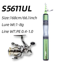 FISHINGFAN KUAISHA Super Short Telescopic Travel UL Carbon Portable Ultralight Solid Tip Fishing Rod