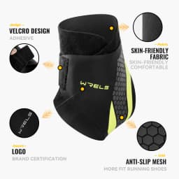 WRELS Ankle Brace Compression Sleeve Slim Fit Breathable Adjustable Basketball Running Football Gym Athletic Sport Ankle Support